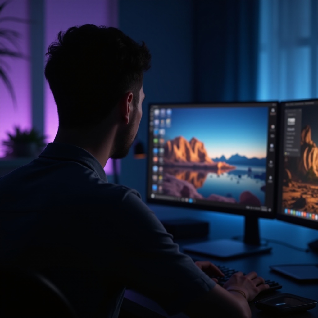 в Windows 10 разные обои на каждом мониторе не работают